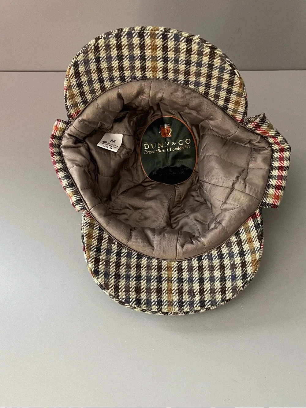 Dunn & Co Plaid Wool Sherlock Holmes Cap Harris Tweed M Britain Old Money Parlor